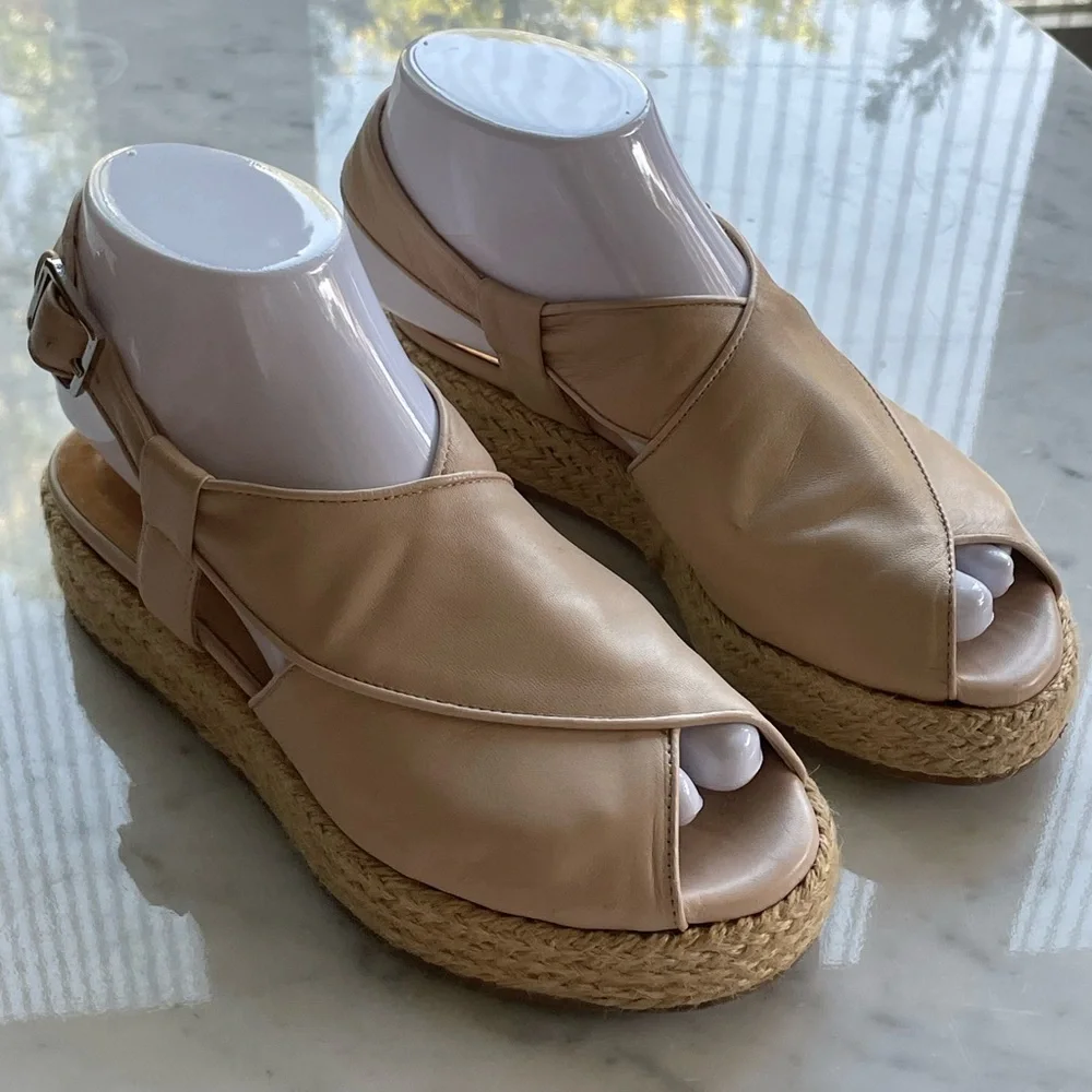 Marco Padova lambskin Espadrille Slingbacks, like new, 36